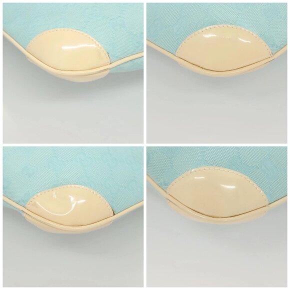 GUCCI GG Canvas Shoulder Bag Light Blue Gold - Picture 16 of 16